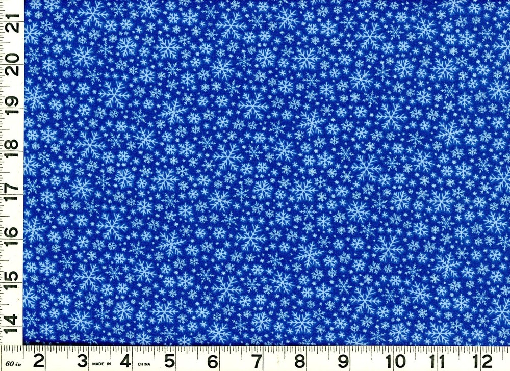 Light Blue Snowflakes on Blue Christmas Quilting Sewing Fabric by Yard #3250