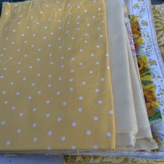 Vintage Quilting / Craft Fabric Yellows Patterns Florals Solids