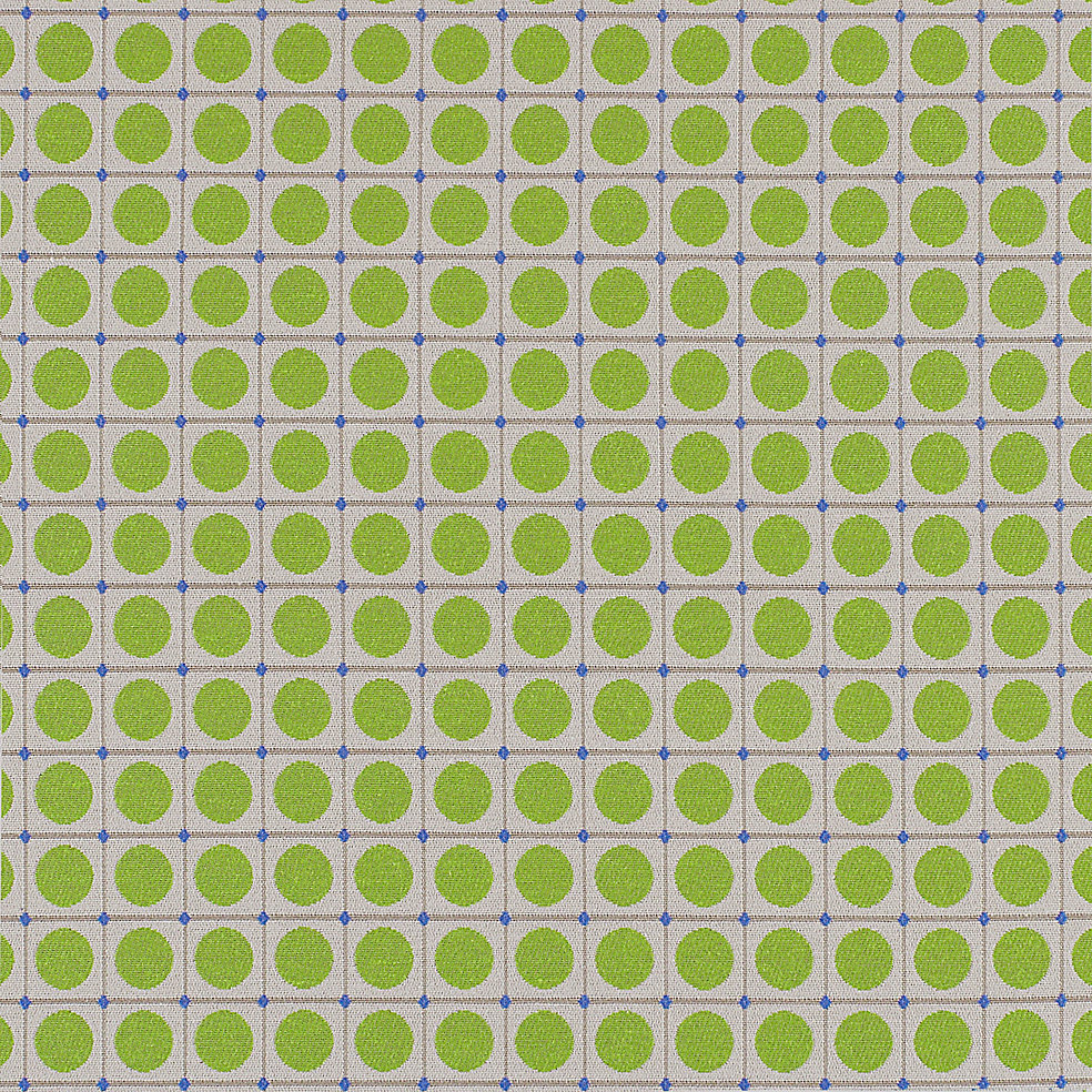 HBF Textiles Dot Grid apple green and blue Upholstery Fabric Elodie Blanchard
