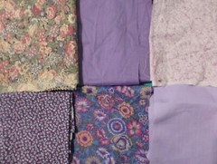 5 lb 4 oz Box of Assorted Fabric Scraps – Shades of Blue, Some Purple FSBTB98