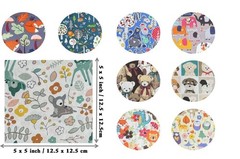 54 PCS 100% Cotton Fabric Bundle Quilt Squares 5×5 In Animal Patterns PreCut