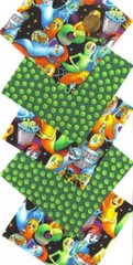 20 4 inch Ghastly Ghosts and Ghouls 100% Cotton Fabric Quilt Sqs TB1