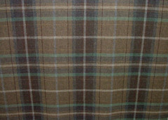 100% Shetland Wool Brown Teal Blue Tartan Upholstery Curtain Cushion Fabric