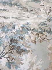 Thibaut Fabrics, Lincoln Toile, Tree Design in blues, tans and browns