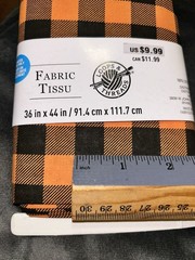 Loops & Threads Halloween Fabric 1 Yard 36″ x 44″ Orange and Black Checkered