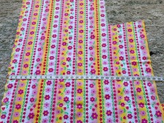 Cotton Blend Fabric 62” Long Pink Yellow Green Floral Home Decor Sewing