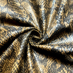 Snake Print Real Like Brown Poly 2 Way Stretch 60″ Wide Fabric Lot of 28″ for $5
