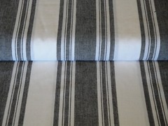 Dunroven House Farmhouse Awning Stripe Black White Woven Cotton Homespun Fabric