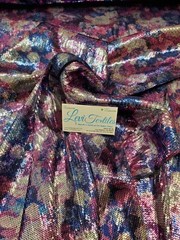 Digitally Printed Stretch Sequin on Spandex Fabric Sold BTY “Purple/Blue Floral”