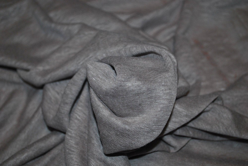 100% Linen Jersey Knit Fabric By Yard Semi Sheer fabric 60″ Wide Mink/Taupe