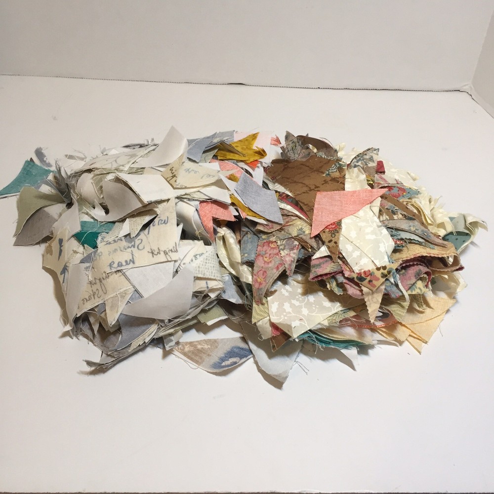 1 Pound 3 Ounces Cotton Print Fabric Quilt Scraps Leftovers Triangles U