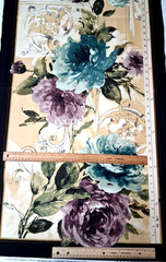 23×44″ Fabric Panel INTERLUDE Michele D’Amore Benartex Multicolor Floral Design