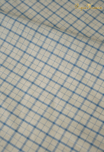 140x50cm Vintage Blue Linen Plaid Striped Yarn-Dyed Cotton Fabric Tablecloth