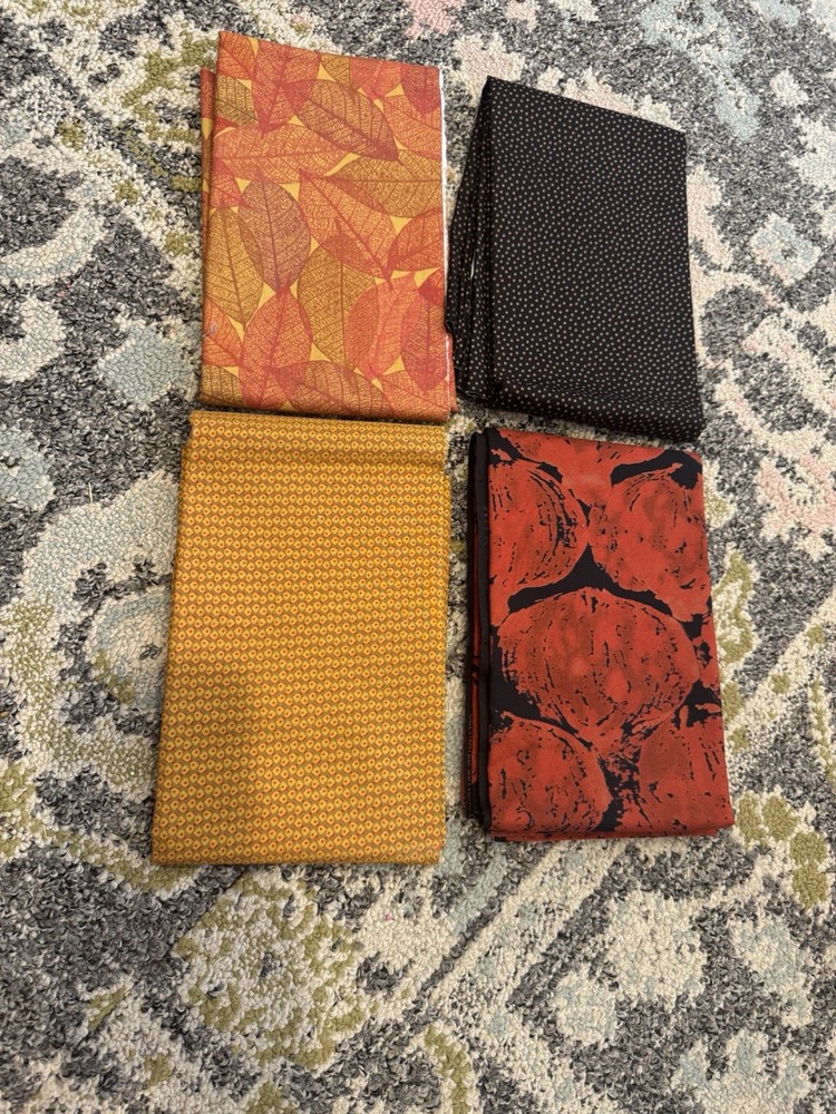 Autumn Fall Colors Fabric Lot 1 Yard Each – 2 By Carla Miller For Rowan