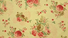 102″ EXTRA WIDE Dark Red/Lt. Coral Rose Floral PERCALE Sheeting Fabric By the Yd