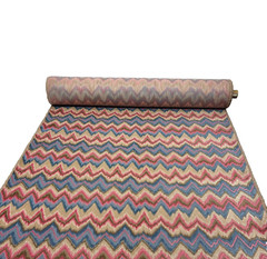SCALAMANDRE BOURGOGNE FLAMESTITCH BLUE BEIGE VELVET FABRIC BY 1/2(0.5) YARD 51″W