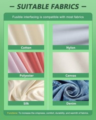 Medium Weight Fusible Interfacing Fabric 17″ x 30yd – Iron-On Non-Woven for Sewi