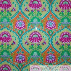 BonEful Fabric FQ Cotton Quilt Color Rainbow Stripe Pink Green White Glitter Dot