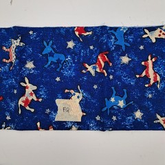 4.4Yd Quilt Cotton Sewing Fabric Patriotic Democrat Donkey Balloons RedWhiteBlue