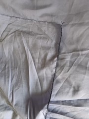 6+ Yards Light Blue Silky Fabric, Probably Polyester