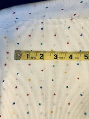 VTG Tiny Multicolored Yellow Red Blue Green Stars on White Faux Dimity BTHY