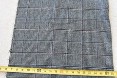 By 1/2 Yd, 45″ Wide, Gray Blue Red Black Plaid Light-to-Mid-Weight Wool, P4164
