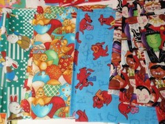 Lot Printed Fabric Rectangular Scraps: Halloween, Easter, Christmas, Floral…