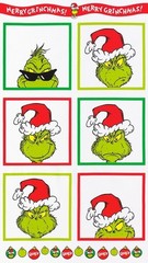 RK How the Grinch Stole Christmas 6 block 100% cotton fabric panel aprox 24 x 44