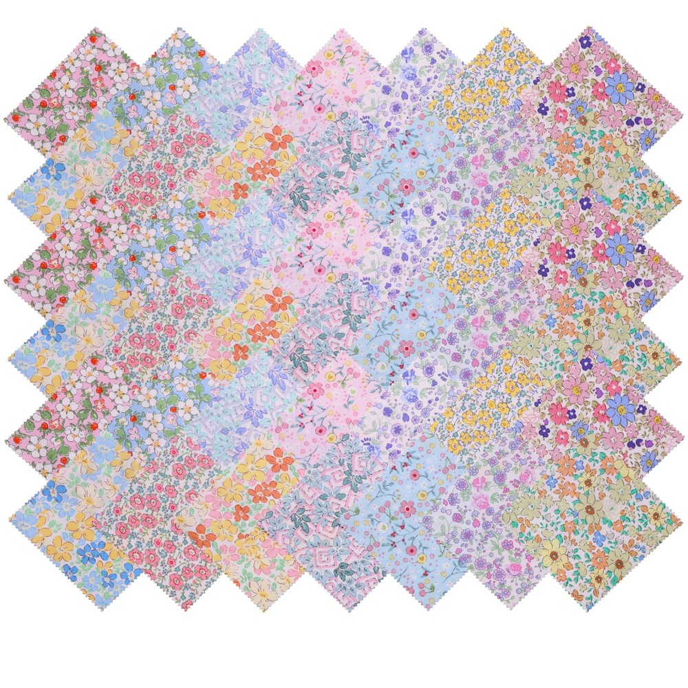 Quilting Charm Packs 42 PCS 5×5 Inch Pastel Spring Floral Cotton Squares