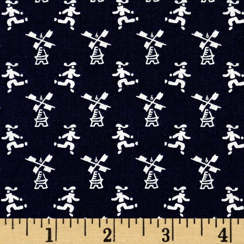 Mary Fons Small Wonders Netherlands Man Windmill Cotton Fabric Sold By The Yard