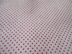 2 Yards White w/Red Flocked Dots Semi Sheer Dotted Swiss Fabric Cotton Blend?