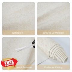 AOOTOOLINK Cream White Faux Leather 1 Yard 54″x36″