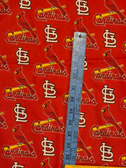 MLB St Louis Cardinals cotton quilting fabric bhy x 58″ w major league baseball