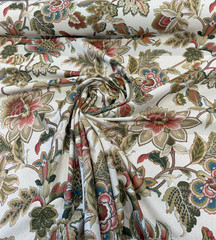 Dominique Rosewood Floral Jacobean Linen Belle Maison Fabric By The Yard