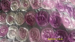 Lavender Purple Rosette Satin Fabric w/3D Roses 2 piece set