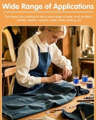 FOUSNOW Upholstery Repair Kit, Sewing 26 Pcs (Blue Thread), Multicolor