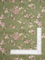 Floral Rose Green Fabric By The Yard First Blush Berringer Marcus Fabrics Cotton