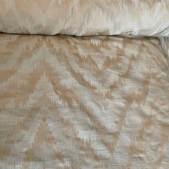 Heavy Beige Chevron Flame Stitch Jacquard Fabric 56″ Wide Upholstery Drapery
