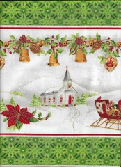 “Christmas Chimes” Border Print By the Yard