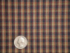 Navy Blue Red Plaid Homespun Sewing Quilt Home Decor Apparel Americana Fabric