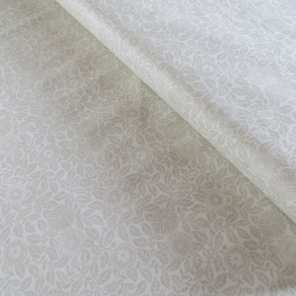 Yard ~ Smithsonian Wild Flowers Silhouette, Cream~ $3.99 Ships ANY Amount Fabric