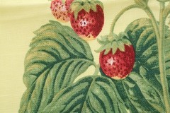 Vtg Yellow w/ Strawberries Decorator Fabric Richloom 1998 Approx 55″x37″ Craft