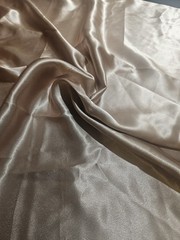 Gold Taupe Plain Costume Satin Fabric 1.5 Yd x 45in Wide For Sewing Craft
