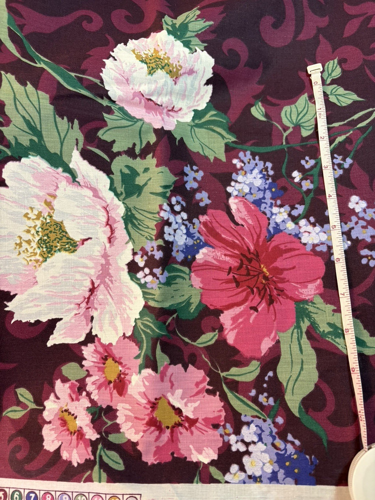 cotton fabric Vintage DAISY KINGDOM #5107 – POPPY DAMASK (1993)-2.75 yds