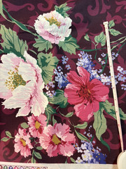 cotton fabric Vintage DAISY KINGDOM #5107 – POPPY DAMASK (1993)-2.75 yds