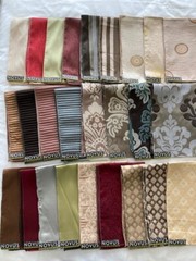 Lot of 26 Lovely fabric samples Novus Textiles -17″x26″ ea- poly & acetate NEW