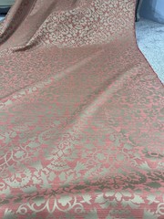 Orange Gold Floral Pattern Upholstery Fabric Roll