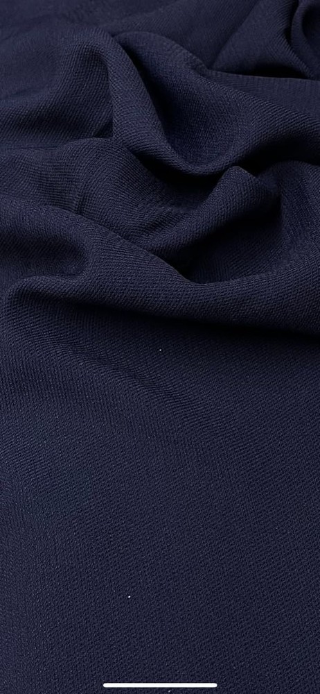 $38 for 2 Yards Real Wool Crepe Fabric Suiting, (Drapey) Color Medium Navy Blue