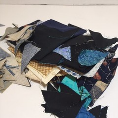 1 Pound 1 Ounces Cotton Print Fabric Quilt Scraps Leftovers Triangles V