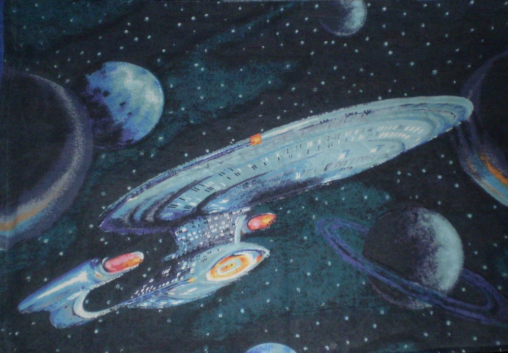 1998 STAR TREK ENTERPRISE STARSHIP Fabric (145cm x 59cm)